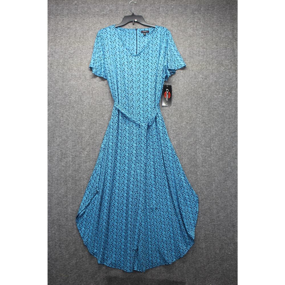 Cocomo Jumpsuit Large Blue Print Short Sleeve NEW